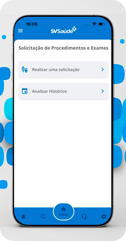 Aplicativo SV Saúde - Solicitação de autorização de exames